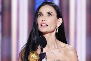 Demi Moore wins Best Performance by a Female Actor in a Motion Picture Musical or Comedy during the 82nd Annual Golden Globes