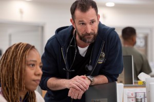 Kiara (Krystel McNeil) and Dr. Robby (Noah Wyle) in 'The Pitt'